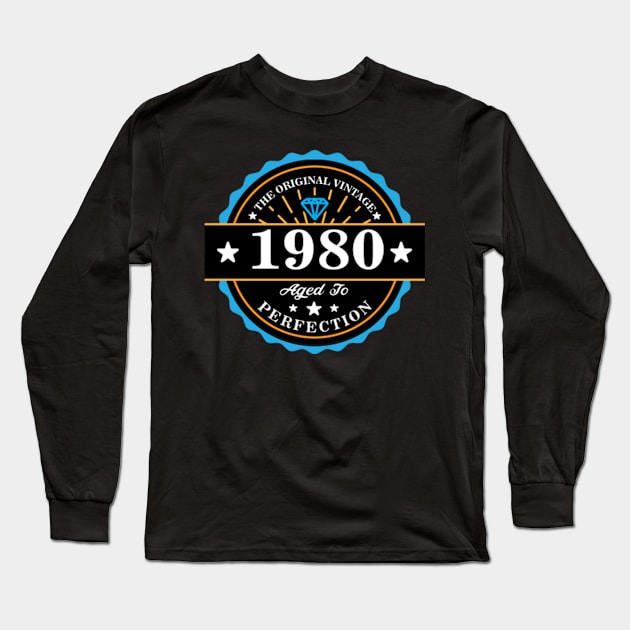 The Original Vintage 1980 Aged To Perfection Long Sleeve T-Shirt by HammerSonic